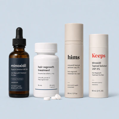 Minoxidil topical solution, finasteride tablets, and two topical minoxidil treatments